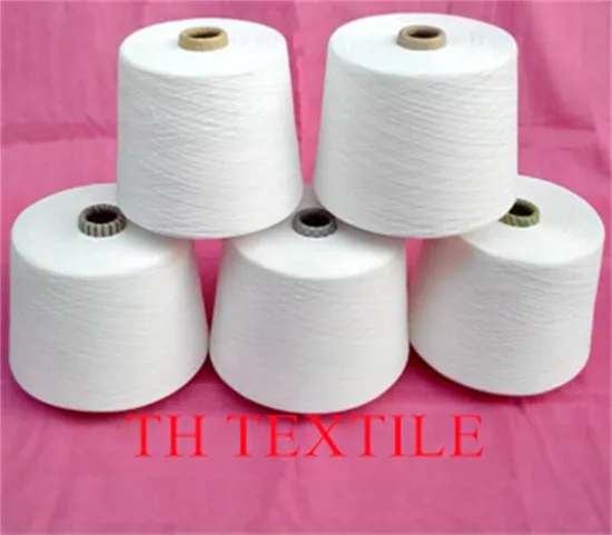 Filato misto cotone poliestere CVC tessile 80/20 in stock per tessuti a maglia